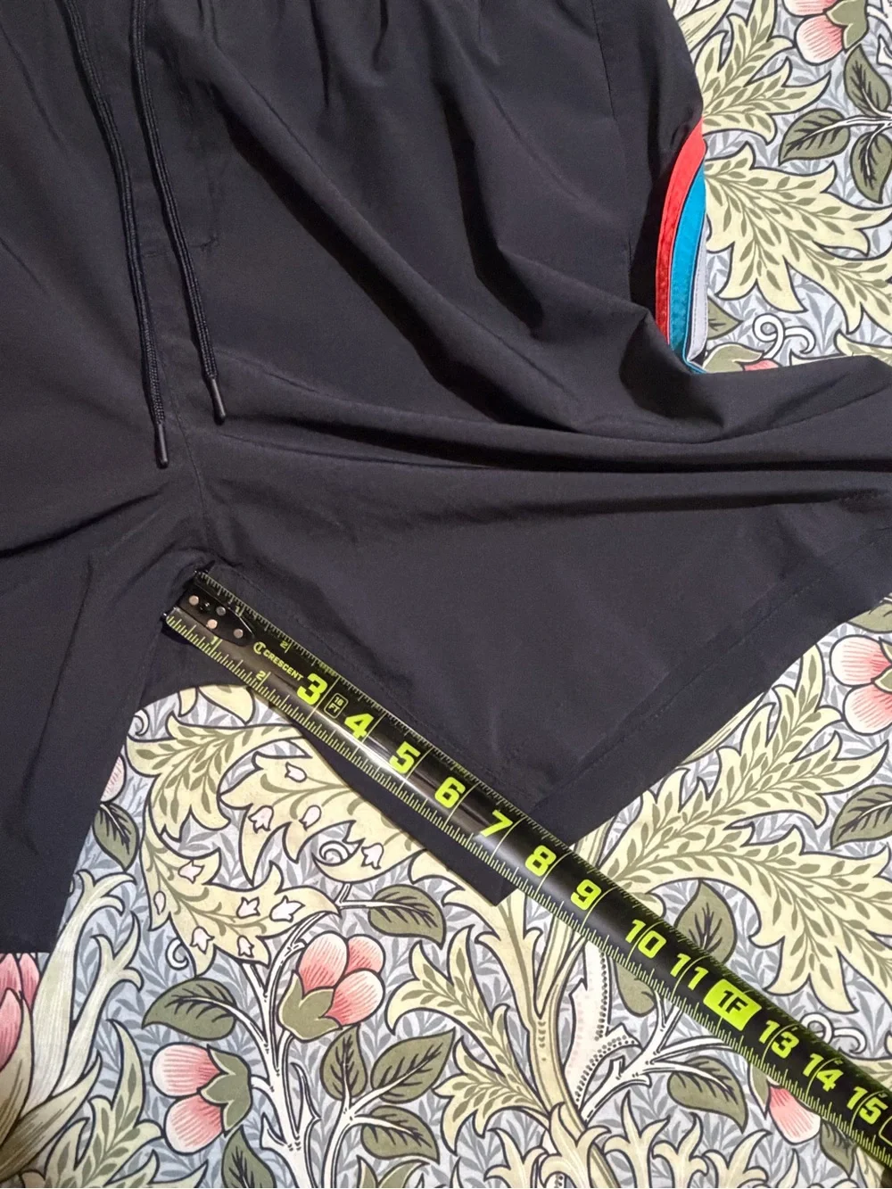 Sundek Black Swim Short Shorts with Orange & Teal Stripe